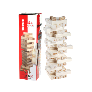 Gioco Educativo in Legno, 54 Pezzi di <span class=keywords><strong>Blocchi</strong></span> <span class=keywords><strong>Colorati</strong></span> Grandi da Impilare, Gioco da Tavolo per Bambini, Confezione in Scatola Colorata - Product Image 1