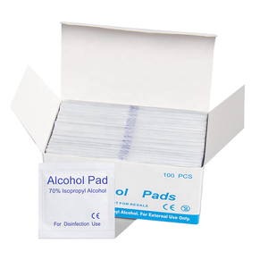 Toallitas Desinfectantes Estériles Desechables de Algodón con 70% de <span class=keywords><strong>Alcohol</strong></span>, Tamaño Viaje, en Caja, Bolsa de Aluminio, CE, OEM, Personalizadas, Venta al Por Mayor - Product Image 1