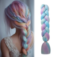 Perruque tressée jumbo mélangée quatre couleurs en gros - Dreadlocks synthétiques résistantes à la chaleur pour femmes, extensions de cheveux tressés volumineux jusqu'à 180°C
