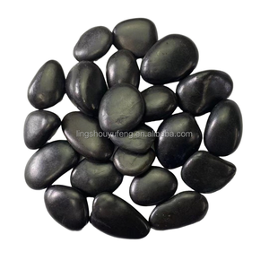 Galets ovales noirs naturels en gros, hautement polis, écologiques, modernes, pour jardin, pluie de fleurs, pour aménagement paysager décoratif - Product Image 2