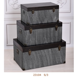 PU covered Wood Storage Chest Trunk Boxes for Home Storage & Organization