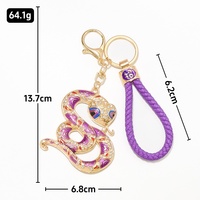 Porte-clés en alliage de zinc avec strass, style chinois Junge, 12 signes du zodiaque, petit pendentif Cheval, cordon en cuir porte-bonheur, cadeau d'affaires