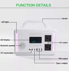 Station d'alimentation portable d'urgence extérieure de grande capacité 300W 294Wh à énergie solaire photovoltaïque - Product Image 6