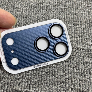 Metal Camera Cover 9H Gehard Glas Lens Schermbeschermer Accessoires voor iPhone 17 Pro Max Carbon Fiber Textuur Lens Covers - Product Image 5