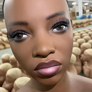 Tête de Mannequin Femme Réaliste en PVC Afro-Américaine avec Épaules, Accessoires pour Perruques, Présentoirs de Boutique - Product Image 6