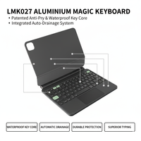 Clavier rétroéclairé magnétique en aluminium Laudtec avec pavé tactile, touches imperméables et anti-rayures pour iPad Pro 11 / iPad Air
