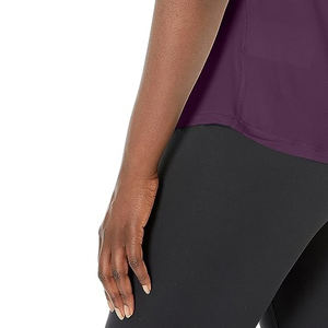 Vente en gros de t-shirts unis en polyester à manches courtes et col en O pour femmes, vêtements de sport pour femmes, fabrication d'usine, 100% - Product Image 6