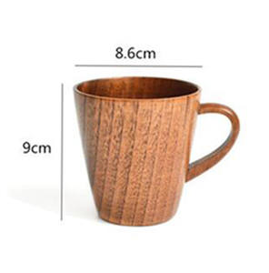 2024 Sour Jujube Standard Set de six tasses en bois à la mode avec soucoupes et cuillères porte-boissons - Product Image 5