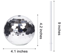 Verres à cocktail boule disco scintillants 12 oz, effet miroir brillant, gobelets amusants pour anniversaire, fête du Nouvel An