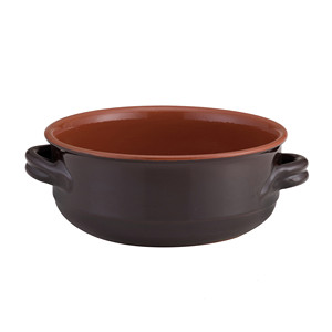 หม้อตุ๋นดินเผา Ø 28 ซม. สูง 12 ซม. ความจุ 5.1 ลิตร สีน้ำตาลสองเฉด Vulcania - Product Image 1