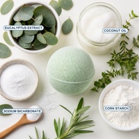 Lot de 6 bombes de bain effervescentes naturelles à l'eucalyptus vert, parfum aromatique relaxant pour spa, personnalisable OEM ODM 100g