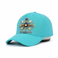 Nouvelle Arrivée 2026 Casquette de Baseball Unisexe Adulte Structurée à 5 Panneaux en Peluche avec Broderie 3D Échelle et Boucle Métallique Bleue