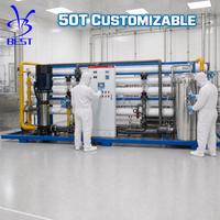 Équipement de traitement de l'eau 50 m³/h, système de purification par osmose inverse 50 000 LPH pour dessalement et alimentation municipale, en acier inoxydable SS304, automatique avec PLC
