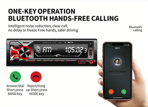 เครื่องเล่น MP3 ในรถยนต์ 12V แบบยูนิเวอร์แซล ช่องเสียบเดี่ยว พร้อมบลูทูธ วิทยุ FM ช่อง USB คู่ ชาร์จเร็ว ไฟหลากสี วิทยุติดรถยนต์ - Product Image 3