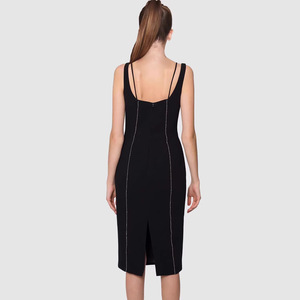 <strong>Black</strong> Luxurious <strong>PVC</strong> Spandex Bodycon Slim Fit Sexy Club <strong>Dress</strong> with Vintage Style - Product Image 6
