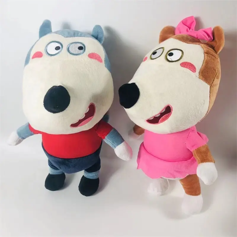 DIHAO 30cm Cartoon Wolfoo Plüschtiere Niedliches Kuscheltier Wolf Familie Lucy Gefüllte Puppe Spielzeug Geschenke für Jungen Mädchen