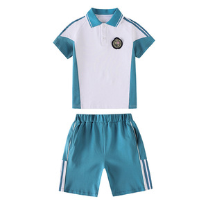 Tenues de maternelle et uniformes d'école primaire de la marque anglaise JM, Nouveautés <span class=keywords><strong>été</strong></span> <span class=keywords><strong>2022</strong></span>, 100% coton, sport, logo personnalisé, pour enfants - Product Image 2