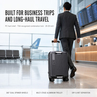 Valise rigide PC 20 22 24 26 pouces, ensemble de bagages à roulettes avec serrure à combinaison TSA, chariot en aluminium, double roues, logo personnalisé OEM