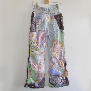 DIZNEW Jeans Mujer Low Moq Custom American Tallas grandes <span class=keywords><strong>Casual</strong></span> Low Rise Knit Wool Print Jeans Mujer - Product Image 2