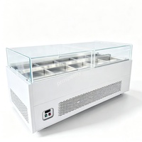 Vitrina Refrigerada Multifuncional para Exhibición de Postres, Sashimi, Frutas, Yogur, Pasteles y Sándwiches