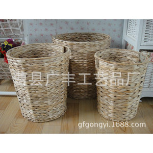 Round <b>Wicker</b> <b>Laundry</b> <b>Basket</b> Set Storage <b>Baskets</b> For Clothing Organizer Stackable - Product Image 1