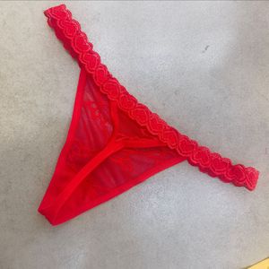 Culottes string en dentelle pour femmes, sexy, taille basse, avec bande de taille en maille à inscription KISS ME, lingerie intime - Product Image 3