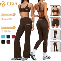 Pantalons de yoga sans couture pour femmes, shorts slim, leggings de yoga, ensemble soutien-gorge de sport fantaisie, pantalons larges actifs