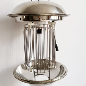 Lampe anti-moustiques électrique en acier inoxydable avec capteur, à brancher, pour le contrôle des insectes dans le jardin, écologique - Product Image 1