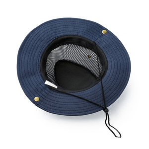 Verano nuevo diseño plegable transpirable al aire libre Sunhats Unisex personalizado Big Brim Bucket Hat con cuerda - Product Image 4