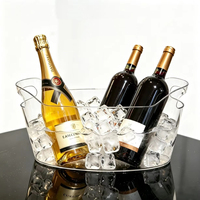 Seau à glace en plastique de 3,5 L/6,5 L pour bar, club, fête, en forme de bateau, grande capacité, pour boissons, bière, champagne
