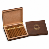 Boîte à cigares rectangulaire en bois brun de luxe, fabriquée à la main, pour le rangement et la présentation de cigares de qualité supérieure