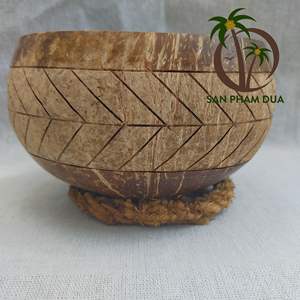 Bol écologique en coquille de noix de coco avec design fantaisie pour la vente en gros de salade bouddha Acai du Vietnam à base de déchets agricoles - Product Image 4