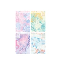 Papel de notas con líneas de tinta mármol pastel, hojas de escritura con efecto degradado de macaron de ensueño, cuaderno de vida colorido con líneas de cuadrícula para scrapbook