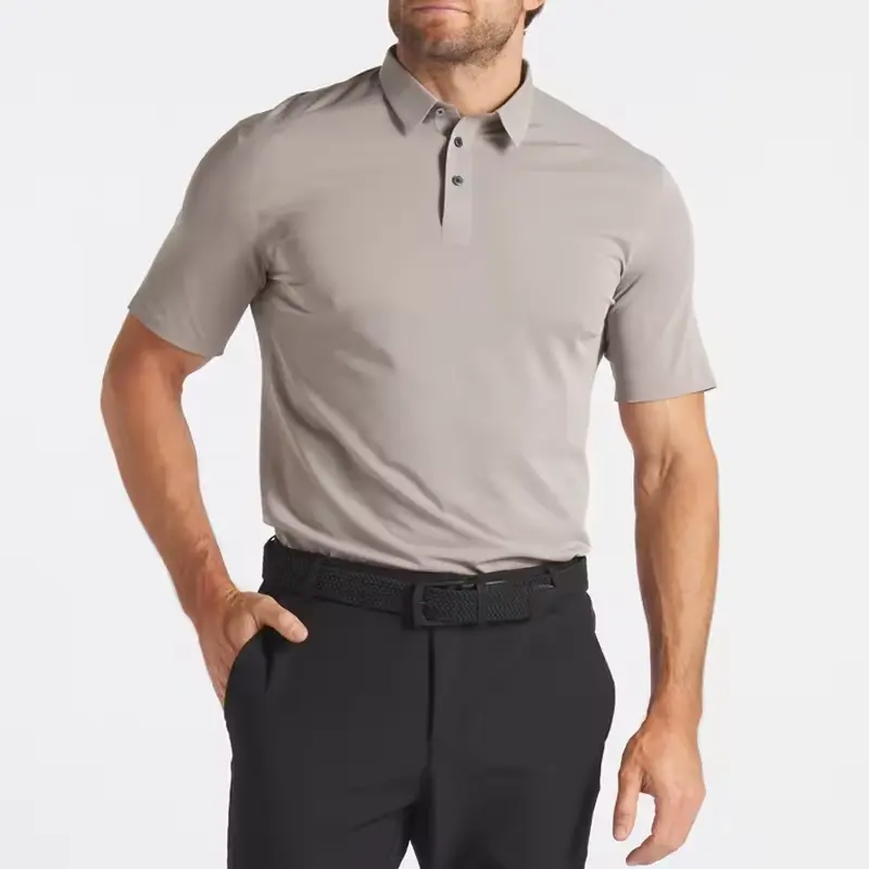 Camisa polo de golfe estilo clássico de manga curta tecido piquê camiseta polo de golfe