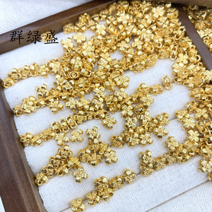 Qunlvsheng S925 Sterling Silver Flower <b>Beads</b> Gold Color Scattered <b>Beads</b> For DIY <b>Bracelet</b> Jewelry Making - Product Image 4