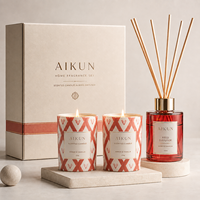 Diffuseur de parfum d'ambiance AIKUN Woody Smoky pour hôtel, flacon en verre, logo personnalisé, diffuseur à bâtonnets longue durée pour la décoration de hall et de salle