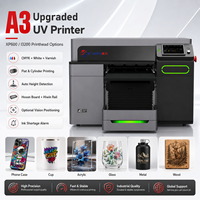 Mesin Printer UV A3 XP600 I3200 CCD Vision Auto Height White Varnish Flatbed Printer dengan Rotary