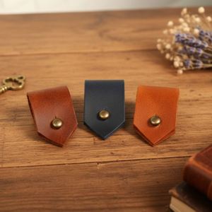 Genuine Leather Embossed Portable Cord Organizer Brass Snap Cable <b>Holder</b> Charger Modern Desk Travel Accessory <b>Stocking</b> Gift - Product Image 5