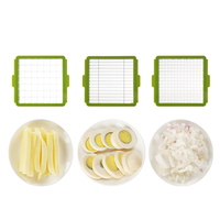 Ecologische plastic groentesnijder, aardappel- en kaassnijder, knoflookpers, afgietbak, mandoline, multifunctioneel
