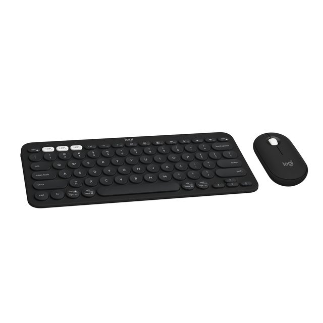 Logitech Pebble 2 Combo Original 2.4GHz Wireless Keyboard Mouse Kit Compact Slim Silent for Windows Multi-System Office