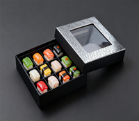 Papier d'art haut de gamme boîte-cadeau de sushi rigide fermeture magnétique recyclable réutilisable impression de logo personnalisé emballage alimentaire écologique