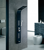 Robinet thermostatique à personnaliser, avec panneau de douche, noir