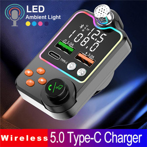 Máy Phát FM 5.0 Không Dây Cho Xe Hơi Máy Phát Mp3 Bass Một Phím Sạc Nhanh Micro Lớn Máy Phát Âm Thanh Hiển Thị Màn Hình Kép - Product Image 6