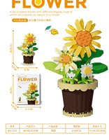 NOUVEAU Coffret de Blocs de Construction en Plastique Nano pour Fleurs (Garden Carnation Sunflower) – Petites Particules, Jouets DIY pour Enfants