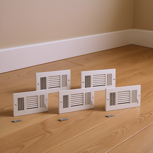 Rejillas de Suelo Blancas de 4 x 10 Pulgadas, Rejillas HVAC de 3 Vías para Sistemas de Suelo - Product Image 2