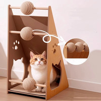 Sisal Cat Scratch Board Résistant À L'usure Chat Scratcher Lit Carton Interactif Chat Jouets