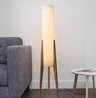 Lampe sur pied en noyer noir, style japonais moderne, ambiance nordique rétro, nouveau style chinois, lumière LED, décoration pour salon et chambre à coucher