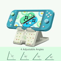 Support de console pliable blanc laiteux compatible avec Nintendo Switch avec poignée en caoutchouc pour différents modes