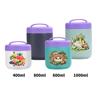 Tarro de comida aislado portátil personalizado, cinturón de silicona, cuchara, frasco de acero inoxidable 304, Mini termo aislado, tazas
