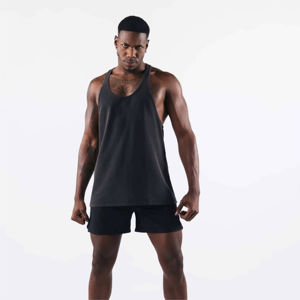 Camiseta sin mangas de gimnasio sin mangas con cuello en V de secado rápido transpirable para hombre, entrenamiento de levantamiento de pesas de talla grande - Product Image 2